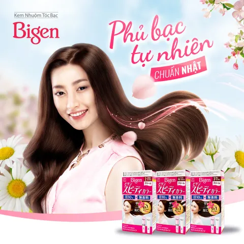 Thuốc Nhuộm Tóc Phủ Bạc Dạng Kem Bigen Speedy Color Cream - Bigen Nhật Bền Màu Phủ Bạc Thảo Dược Hoàn Hảo 80ml 640615
