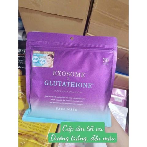 [MẪU MỚI 2026] Mặt nạ dưỡng trắng Exosome Glutathione 30 miếng - Nội địa Nhật