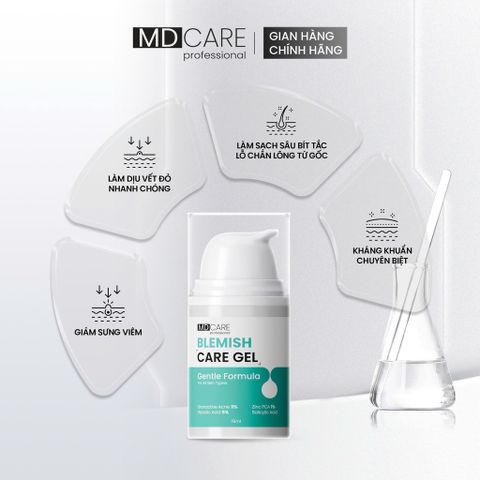 Chấm Mụn Hỗ Trợ Làm Dịu Và Cải Thiện Mụn Viêm MD CARE Blemish Care Gel 15ml