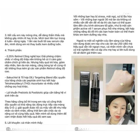 Kem Dưỡng Revision Skincare D.E.J Night Face Cream 0.25% mini 4.8g 