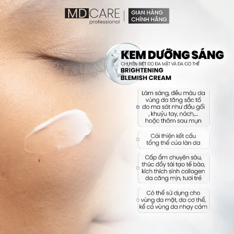 [CHÍNH HÃNG] Kem Dưỡng Sáng Chuyên Biệt MD CARE Brightening Blemish Cream 50ml