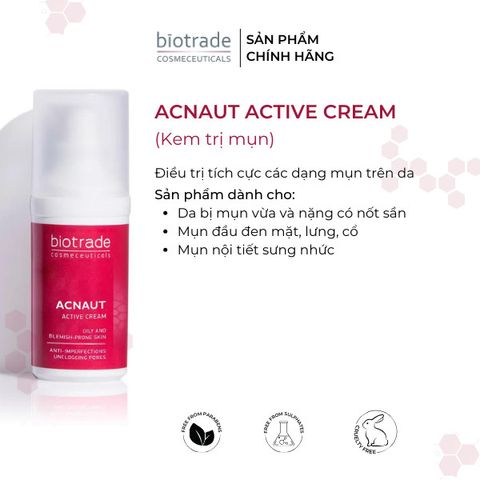 [Hàng Công Ty] Kem chấm Mụn Biotrade Acnaut Active Cream giảm đỏ, mờ thâm Biotrade
