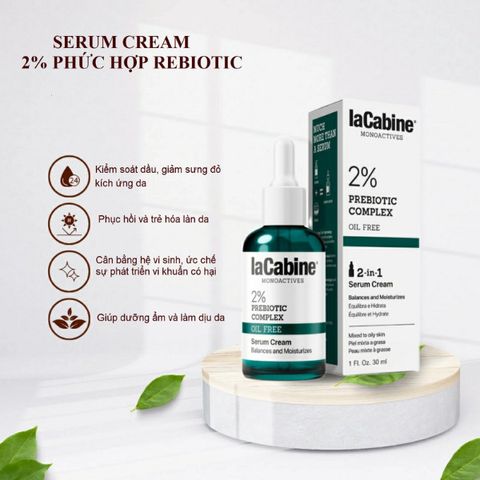 Tinh Chất LaCabine 2% Prebiotic Complex Serum Cream 30ml - Dưỡng Ẩm, Phục Hồi Hàng Rào Bảo Vệ Da