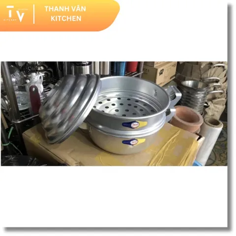 Bộ Nồi Xửng Hấp Xôi Nhôm (1 đáy + 1 ngăn + 1 nắp) KS không kèm vĩ 42cm đến 66cm (TV30)