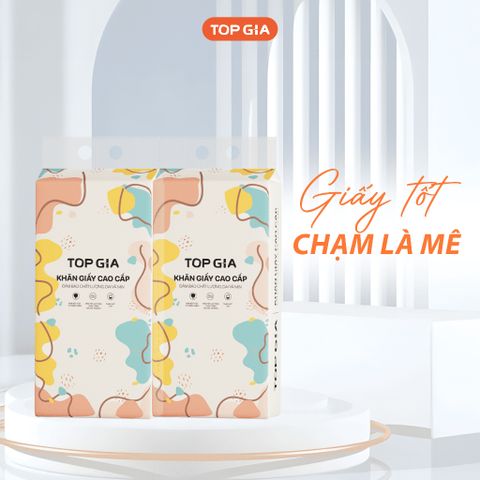 Giấy vệ sinh treo tường TopGia đa sắc đa năng từ bột giấy thiên nhiên, 1280 tờ/4 lớp