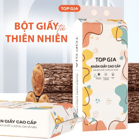 Giấy vệ sinh treo tường TopGia đa sắc đa năng từ bột giấy thiên nhiên, 1280 tờ/4 lớp