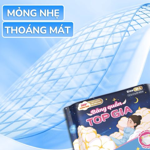 [Sỉ] Băng vệ sinh quần siêu mỏng Topgia bịch 5 miếng vải không dệt mềm mại, thấm hút tốt khô ráo