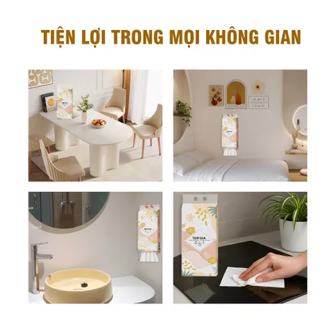 [Sỉ] Thùng 6 bịch khăn giấy vệ sinh treo tường Tiểu Hạ 1000 tờ làm từ bột gỗ thiên nhiên, an toàn