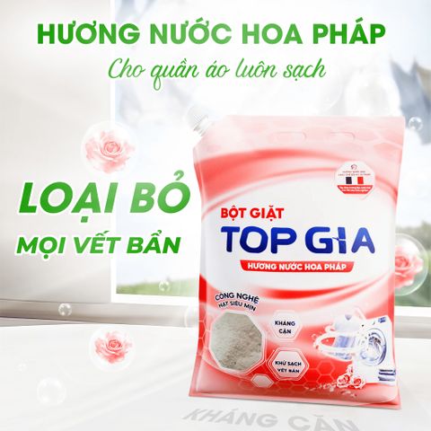 [Sỉ] Bột giặt TopGia hương nước hoa pháp