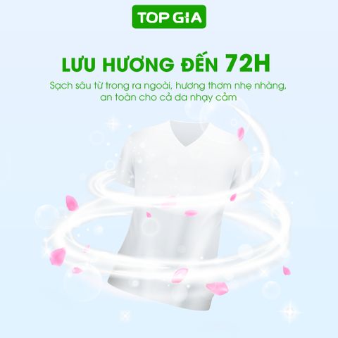 Túi 1L nước giặt xả TOP GIA hương hoa hồng - lavender