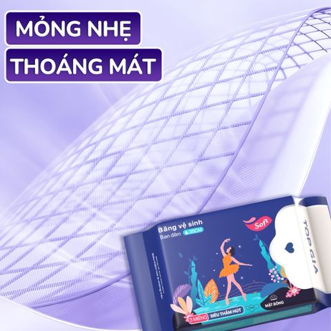 [Sỉ] Băng vệ sinh ban đêm Topgia 35cm siêu thấm hút vải ko dệt êm ái giảm trào ngược 3 miếng/gói