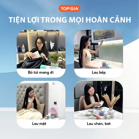 [Sỉ] Thùng 30 gói giấy ăn TopGia gấu trúc rút 3 màu cao cấp 4 lớp dày dặn, mềm mịn