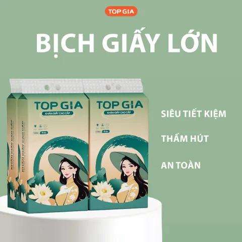 [Sỉ] Khăn giấy rút treo tường TopGia Sắc Việt 1280 tờ, giấy vệ sinh dành cho gia đình Việt