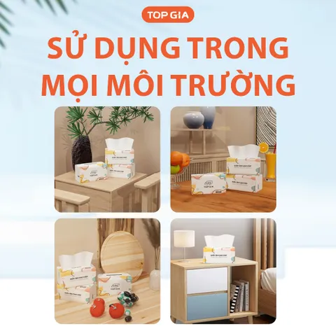 [Sỉ] Giấy ăn rút Topgia thùng 40 gói đa sắc cao cấp 240 tờ 4 lớp, dập vân 4D, mềm mịn, thấm hút tốt