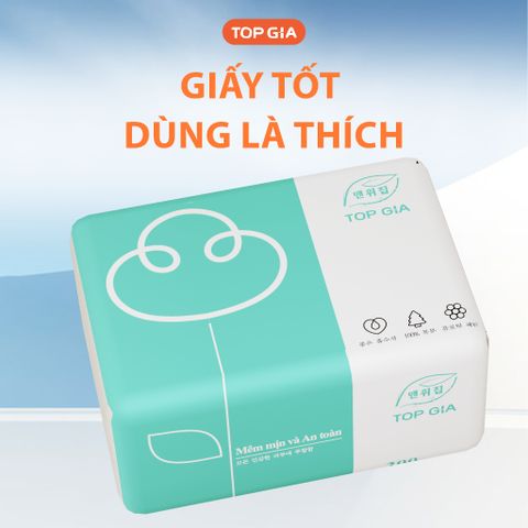 [Sỉ] Thùng 30 gói giấy ăn TopGia gấu trúc rút 3 màu cao cấp 4 lớp dày dặn, mềm mịn
