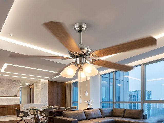 {Order giao 30/3} Quạt trần đèn 5 cánh LAVALUX, cỡ lớn 52”, 3 bóng đèn