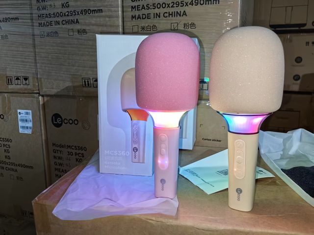 Micro karaoke không dây LENOVO Lecoo MCS360 , có TWS 2 mic, đèn RGB, cổng AUX