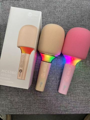Micro karaoke không dây LENOVO Lecoo MCS360 , có TWS 2 mic, đèn RGB, cổng AUX