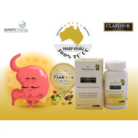 Viên uống Claron B Detox của Úc- hỗ trợ thải độc gan và ruột, hỗ trợ tiêu hóa