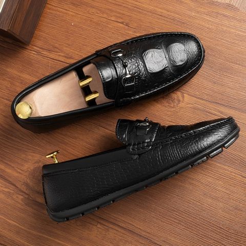 ( Mã D31 ) Giày Mocassin đế bệt da PU dâp vân sắc nét , Giầy lười công sở da mềm đế nhẹ có khâu đế chắc chắn  640914