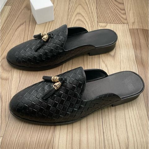 ( Mã D2 ) Giầy da hở gót trẻ trung da mềm thoáng khí, giày sục mùa hè giá rẻ đế cao 3cm chống trơn trượt  640911