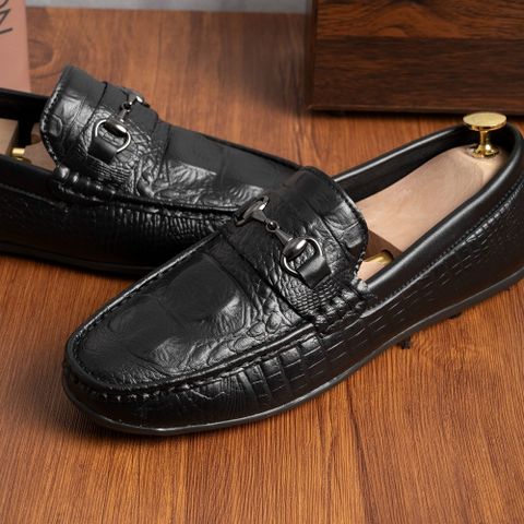 ( Mã D31 ) Giày Mocassin đế bệt da PU dâp vân sắc nét , Giầy lười công sở da mềm đế nhẹ có khâu đế chắc chắn  640914