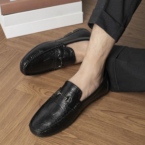 ( Mã D31 ) Giày Mocassin đế bệt da PU dâp vân sắc nét , Giầy lười công sở da mềm đế nhẹ có khâu đế chắc chắn  640914