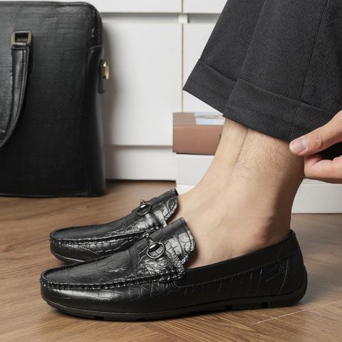( Mã D31 ) Giày Mocassin đế bệt da PU dâp vân sắc nét , Giầy lười công sở da mềm đế nhẹ có khâu đế chắc chắn  640914