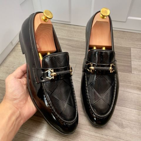 ( Mã D65 ) Giày tây lười da bóng kính hottrend, Giầy da trẻ trung đi tiệc đế cao su mềm chống trơn trượt đế có khâu 640920