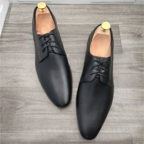 ( Mã D20 ) Giày derby công sở da PU, giày da nam thiết kế tối giản đế cao su 3cm chống trơn trượt có khâu chỉ chắc chắn 640931