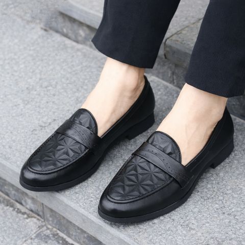 ( Mã D9 ) Giày tây nam da mềm đế cao su, giày nam chụp kỷ yếu dập vân họa tiết 3D chất liệu da PU cao cấp 640937