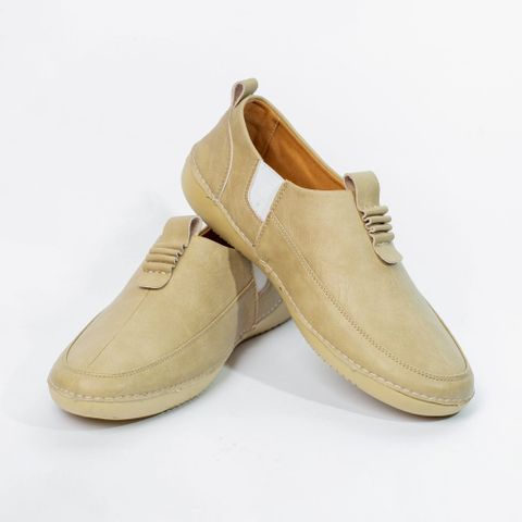 ( Mã D61 ) Giày slip-on thiết kế trẻ trung, Giày nam da Simili đế cao su non có khâu chỉ đủ size từ 38 đến 43