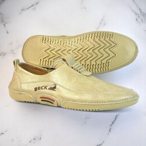 ( Mã D61 ) Giày slip-on thiết kế trẻ trung, Giày nam da Simili đế cao su non có khâu chỉ đủ size từ 38 đến 43