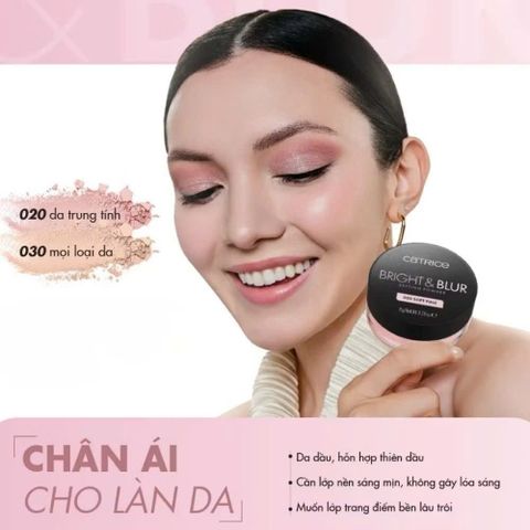 (Đức) Phấn Phủ Catrice Kiềm Dầu Mỏng Nhẹ Nâng Tông Catrice Soft Blur Matte Setting Powder 8g