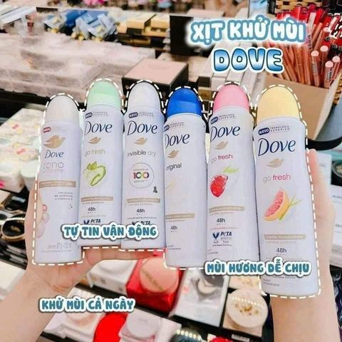 Xịt khử mùi Dove 48h Go Fresh Pomegranate 150ml – hương lựu tươi mát, khử mùi hiệu quả 48h 641081