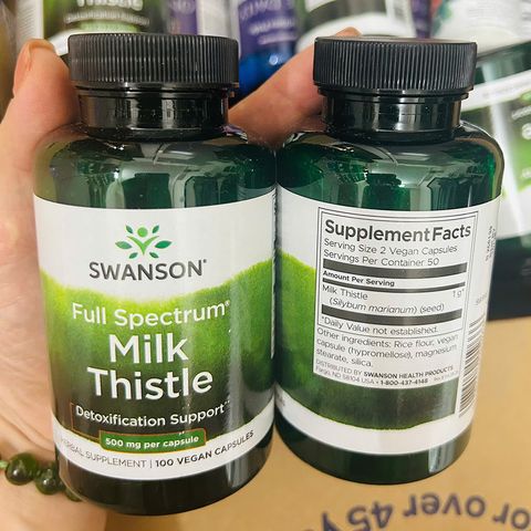 Bổ gan Swanson Full Spectrum Milk Thistle 500mg USA 100 viên