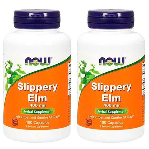 NOW Foods Slippery Elm 400 mg - Viên Uống Hỗ Trợ Tiêu Hóa Tự Nhiên 100 Viên - Vegan, Không Gluten, Bảo Vệ Dạ Dày & Ruột