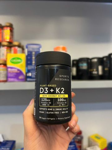 Viên Uống Hỗ Trợ Miễn Dịch Và Sức Khỏe Xương Khớp Vitamin Sports Research D3 + K2 30v