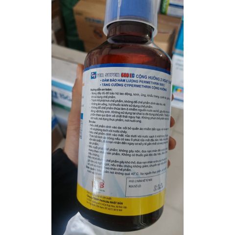 THUỐC DIỆT MUỖI KHÁNG THUỐC CYPER SUPER600EC 1LÍT Công dụng: diệt muỗi, côn trùng gián, kiến, ruồi, sâu, rầy, rệp, mọt