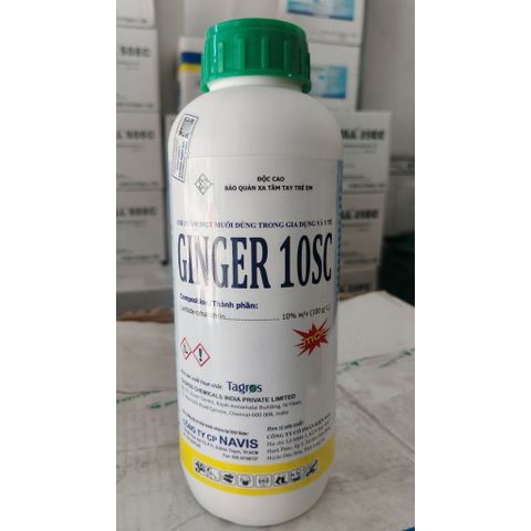 ĐẶC TRỊ DIỆT CÔN TRÙNG GINGER 10SC 1LÍT Nhập ẤN ĐỘ,Diệt muỗi kháng thuốc cực tốt,Huyền phù đậm đặc,Bộ y tế Cấp Phép