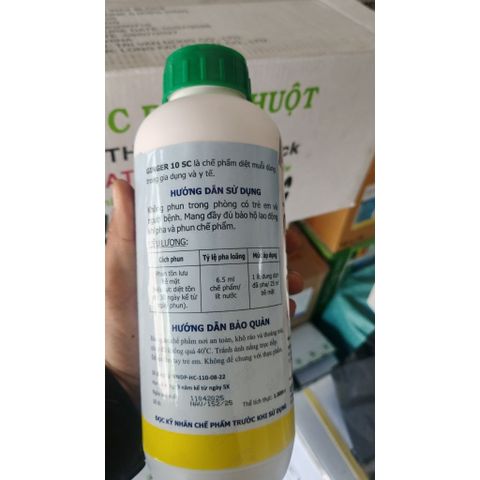 ĐẶC TRỊ DIỆT CÔN TRÙNG GINGER 10SC 1LÍT Nhập ẤN ĐỘ,Diệt muỗi kháng thuốc cực tốt,Huyền phù đậm đặc,Bộ y tế Cấp Phép