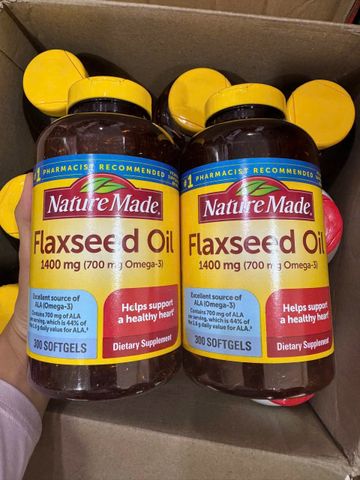 Dầu Hạt Lanh NATURE MADE 300 viên - Hỗ Trợ Tim Mạch, Cải Thiện Sáng Mắt và Giảm Mỏi Mắt, Chính Hãng Nguyên Chất