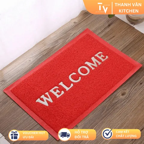 Thảm Nhựa Welcome Chào Mừng - Thảm Trang Trí Nhà Cửa Độc Đáo Cho Không Gian Bếp Thêm Sang Trọng (TV68-1)
