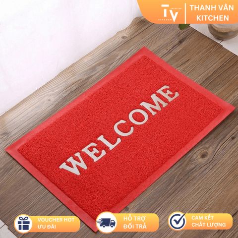Thảm Nhựa Welcome Chào Mừng - Thảm Trang Trí Nhà Cửa Độc Đáo Cho Không Gian Bếp Thêm Sang Trọng (TV68-1)