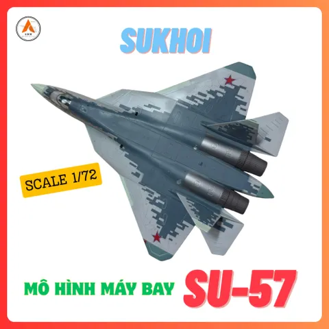 Mô Hình Máy Bay Quân Sự SU-57 Kim Loại 1/72 Decor Trưng Bày