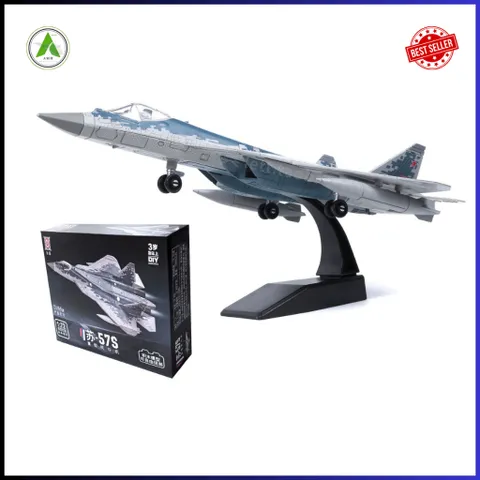 Đồ Chơi Mô Hình Máy Bay Chiến Đấu SU-57S Lắp Ráp Decor Trưng Bày