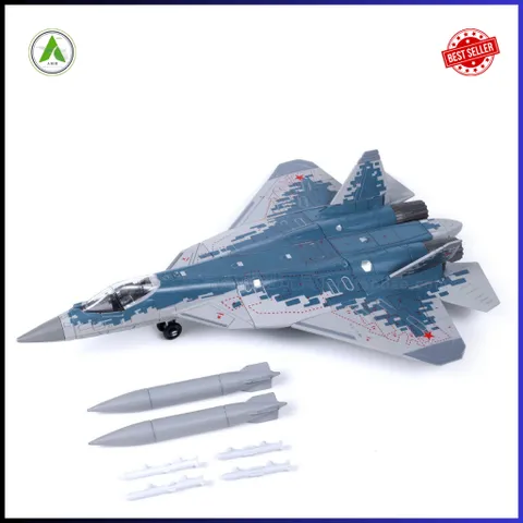 Đồ Chơi Mô Hình Máy Bay Chiến Đấu SU-57S Lắp Ráp Decor Trưng Bày