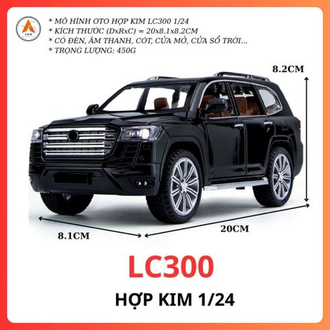 Mô Hình Oto Kim Loại Toiota Lend Cruixer LC300 1/24 Chất Lượng Cao Decor Trưng Bày - Model LC300