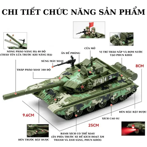 (SỈ/LẺ) Mô Hình Xe Tăng Chiến Đấu Kim Loại TYPE-99 (T-99) TL 1/36 Decor Trang Trí