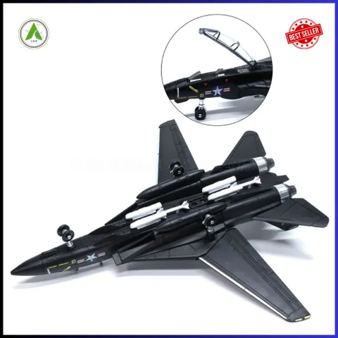 Đồ Chơi Mô Hình Máy Bay Chiến Đấu F-14 TOMCAT 1/72 Màu Đen Lắp Ráp Decor Trưng Bày